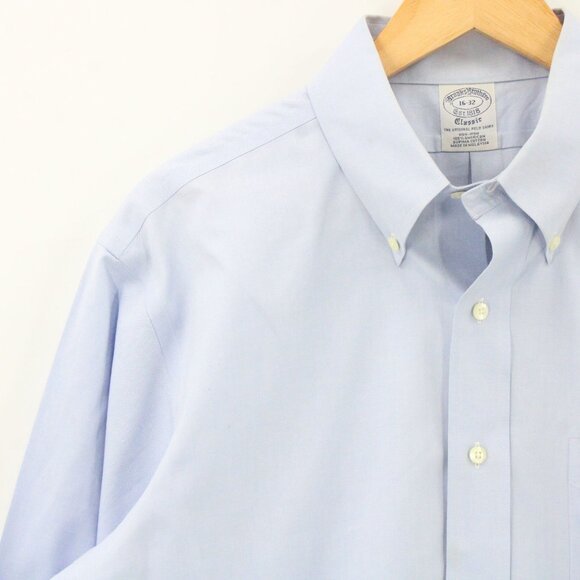 Brook Brothers Shirt Mens Light Blue Button Down Classic Fit Collared Size 16-32 - Picture 3 of 9
